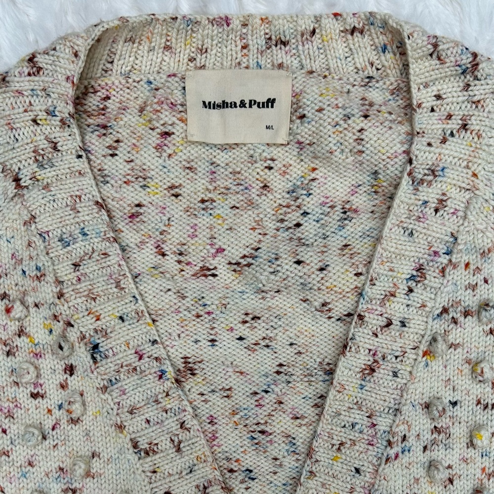 Misha & Puff Merino Wool Confetti Long Popcorn Sweater - Picture 5 of 13